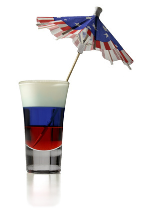 red, white, and blue cocktail