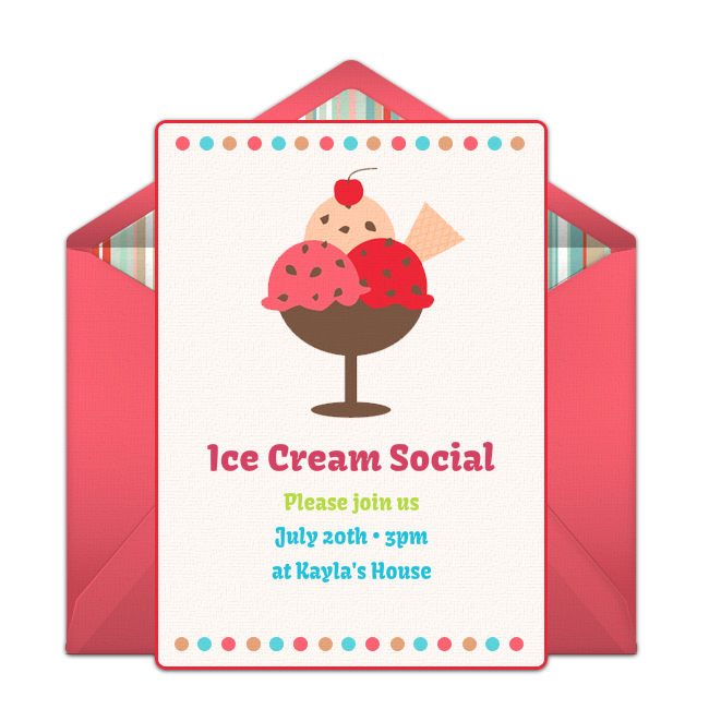 Free Ice Cream Social Online Invitation Punchbowl Com