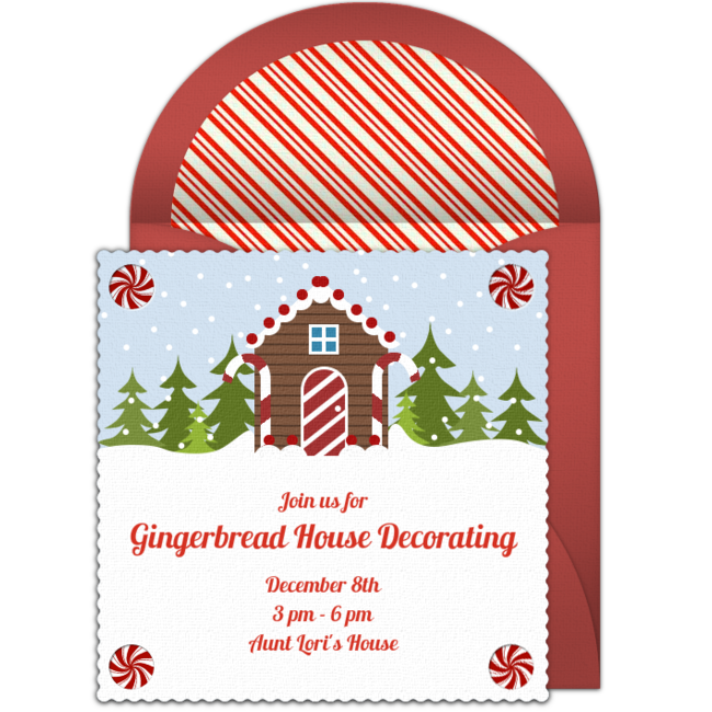 Free Gingerbread House Online Invitation Punchbowl Com