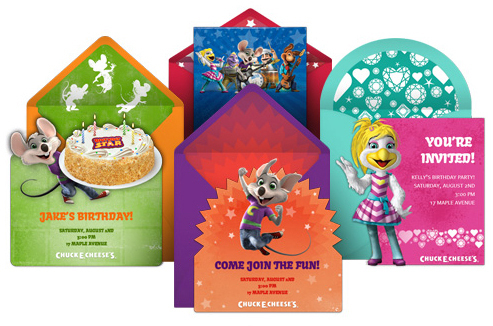free chuck e. cheese party online invitaitons